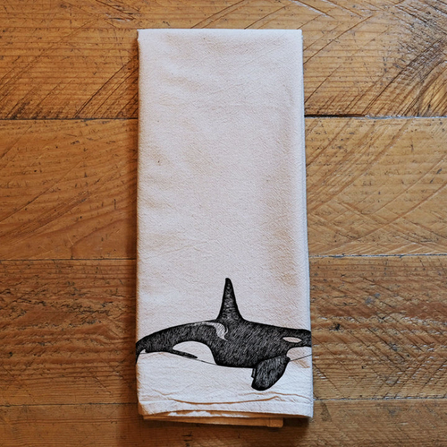 Orca Whale Tea Towel