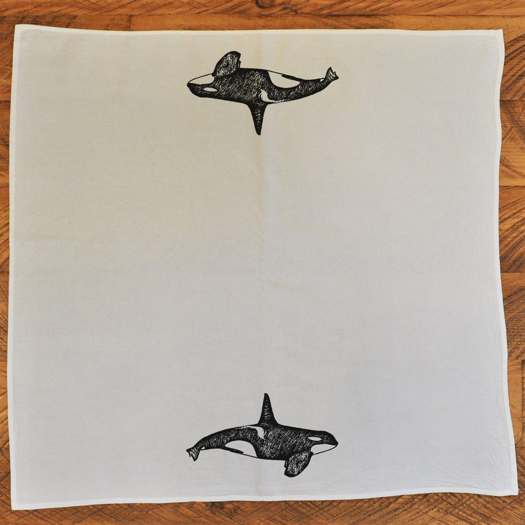 Orca Whale Tea Towel